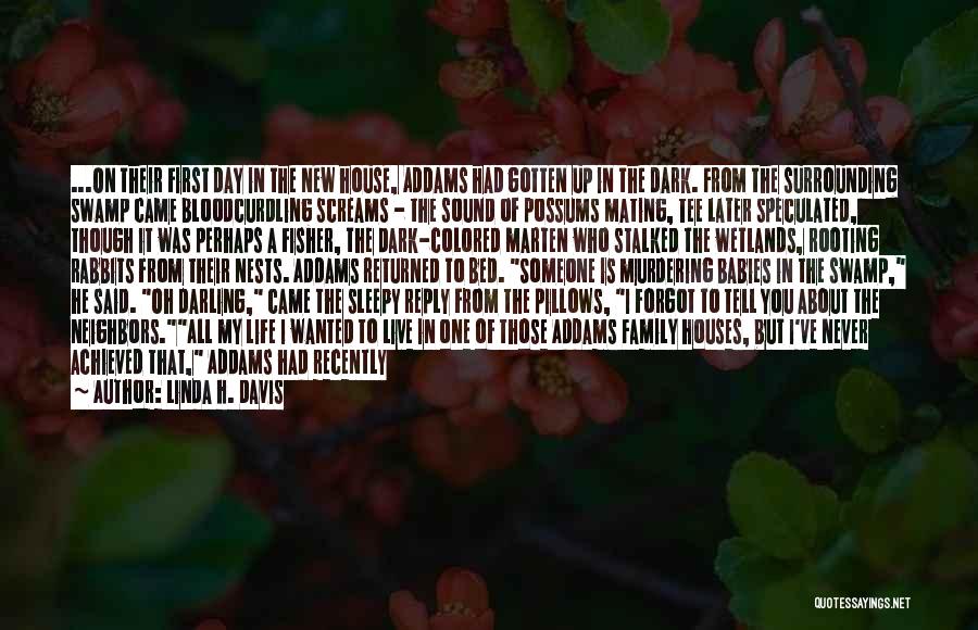 Linda H. Davis Quotes: ...on Their First Day In The New House, Addams Had Gotten Up In The Dark. From The Surrounding Swamp Came