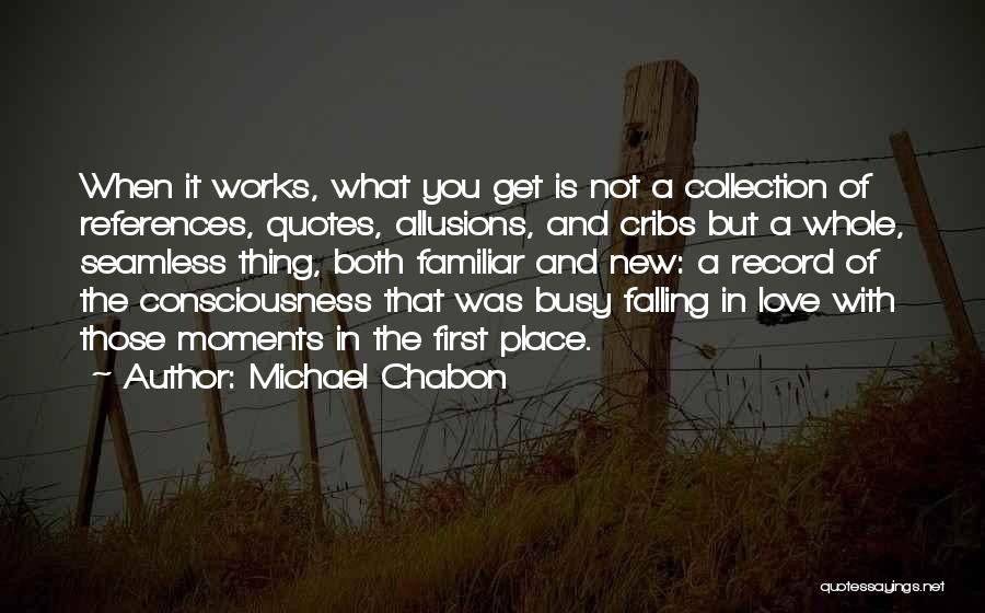 Michael Chabon Quotes: When It Works, What You Get Is Not A Collection Of References, Quotes, Allusions, And Cribs But A Whole, Seamless