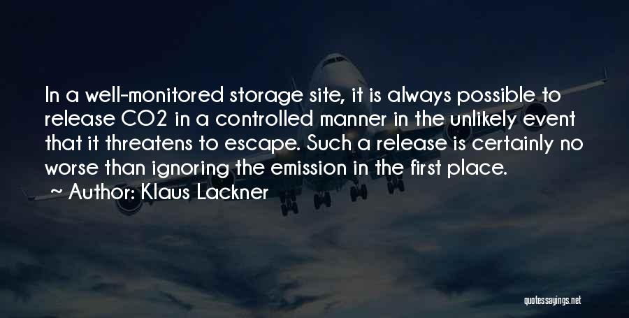 Klaus Lackner Quotes: In A Well-monitored Storage Site, It Is Always Possible To Release Co2 In A Controlled Manner In The Unlikely Event