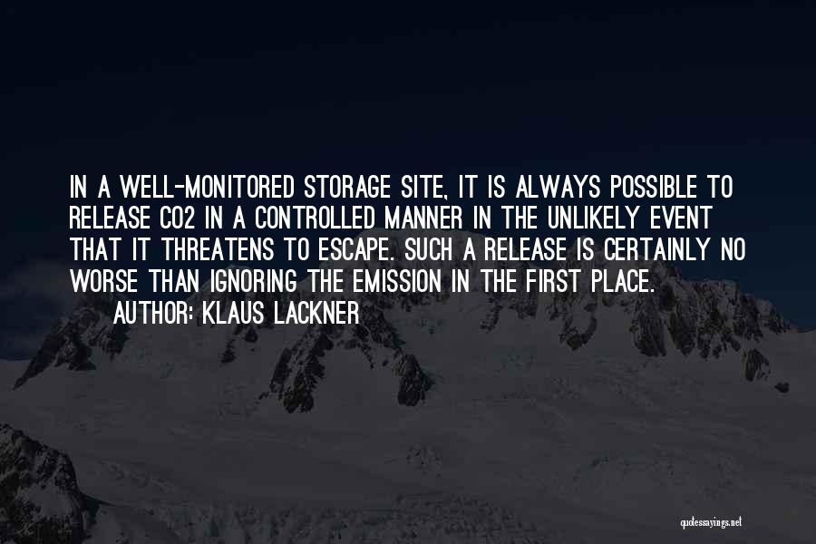 Klaus Lackner Quotes: In A Well-monitored Storage Site, It Is Always Possible To Release Co2 In A Controlled Manner In The Unlikely Event