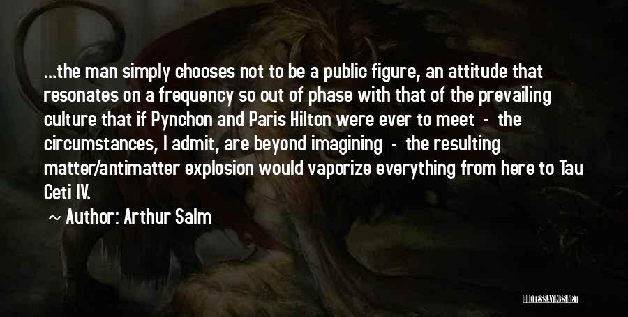 Arthur Salm Quotes: ...the Man Simply Chooses Not To Be A Public Figure, An Attitude That Resonates On A Frequency So Out Of