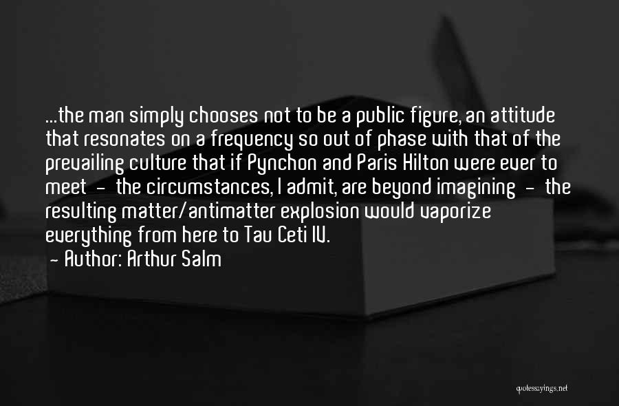Arthur Salm Quotes: ...the Man Simply Chooses Not To Be A Public Figure, An Attitude That Resonates On A Frequency So Out Of