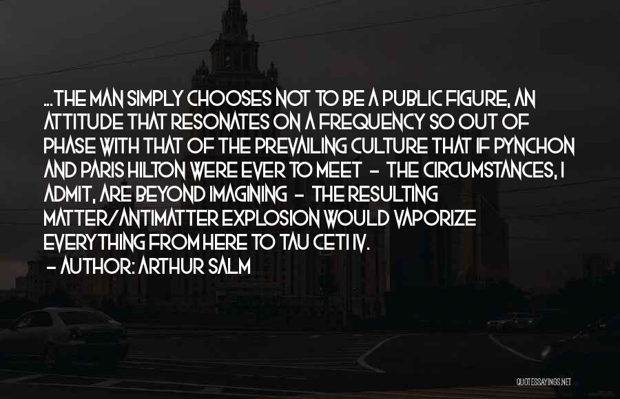 Arthur Salm Quotes: ...the Man Simply Chooses Not To Be A Public Figure, An Attitude That Resonates On A Frequency So Out Of