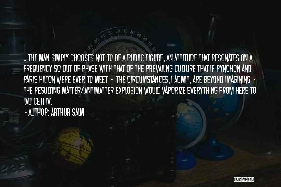 Arthur Salm Quotes: ...the Man Simply Chooses Not To Be A Public Figure, An Attitude That Resonates On A Frequency So Out Of