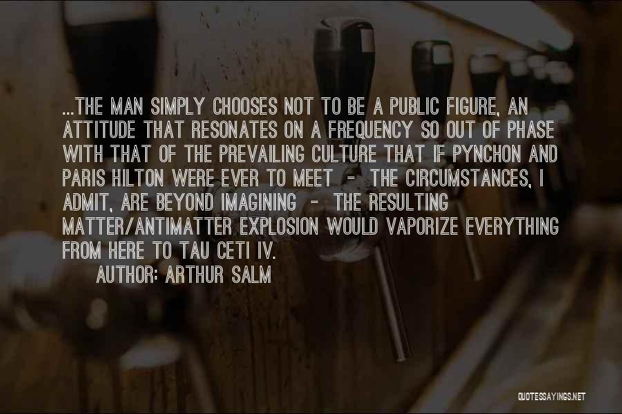 Arthur Salm Quotes: ...the Man Simply Chooses Not To Be A Public Figure, An Attitude That Resonates On A Frequency So Out Of