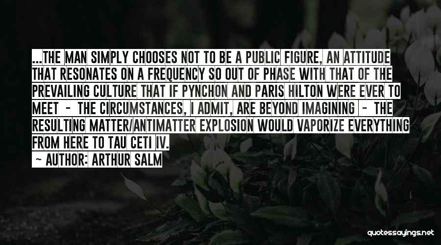 Arthur Salm Quotes: ...the Man Simply Chooses Not To Be A Public Figure, An Attitude That Resonates On A Frequency So Out Of