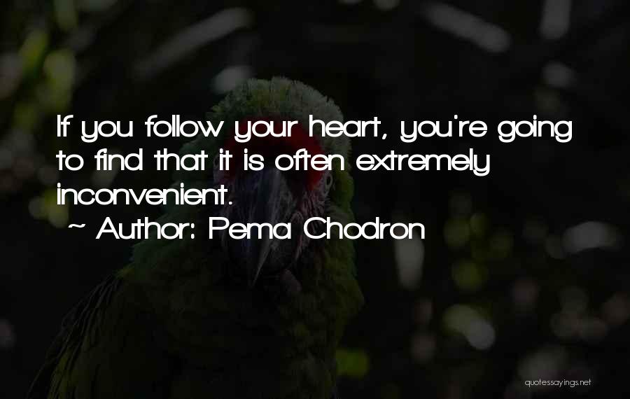 Pema Chodron Quotes: If You Follow Your Heart, You're Going To Find That It Is Often Extremely Inconvenient.