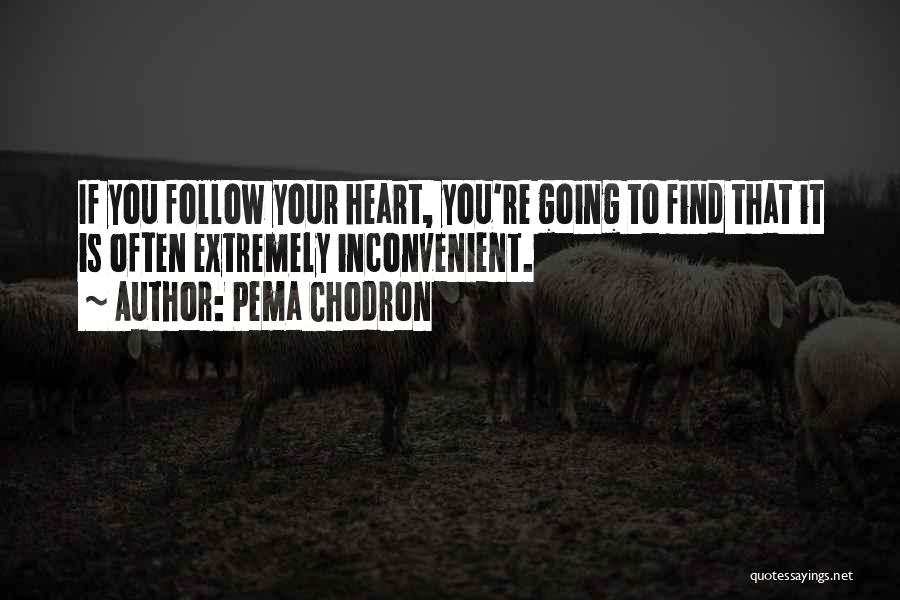 Pema Chodron Quotes: If You Follow Your Heart, You're Going To Find That It Is Often Extremely Inconvenient.