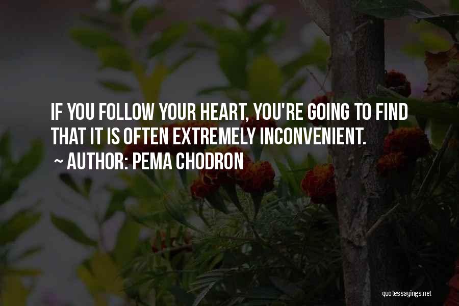Pema Chodron Quotes: If You Follow Your Heart, You're Going To Find That It Is Often Extremely Inconvenient.
