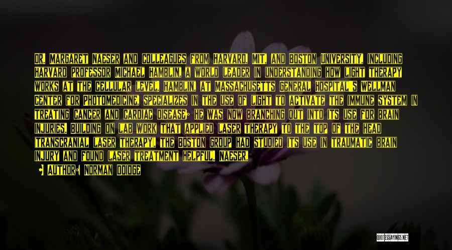 Norman Doidge Quotes: Dr. Margaret Naeser And Colleagues From Harvard, Mit, And Boston University, Including Harvard Professor Michael Hamblin, A World Leader In