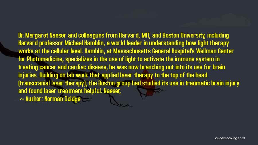 Norman Doidge Quotes: Dr. Margaret Naeser And Colleagues From Harvard, Mit, And Boston University, Including Harvard Professor Michael Hamblin, A World Leader In