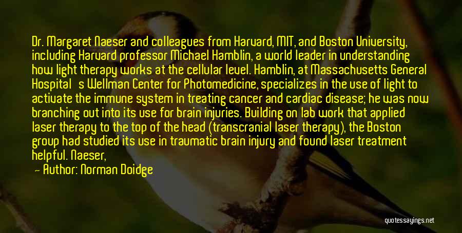 Norman Doidge Quotes: Dr. Margaret Naeser And Colleagues From Harvard, Mit, And Boston University, Including Harvard Professor Michael Hamblin, A World Leader In