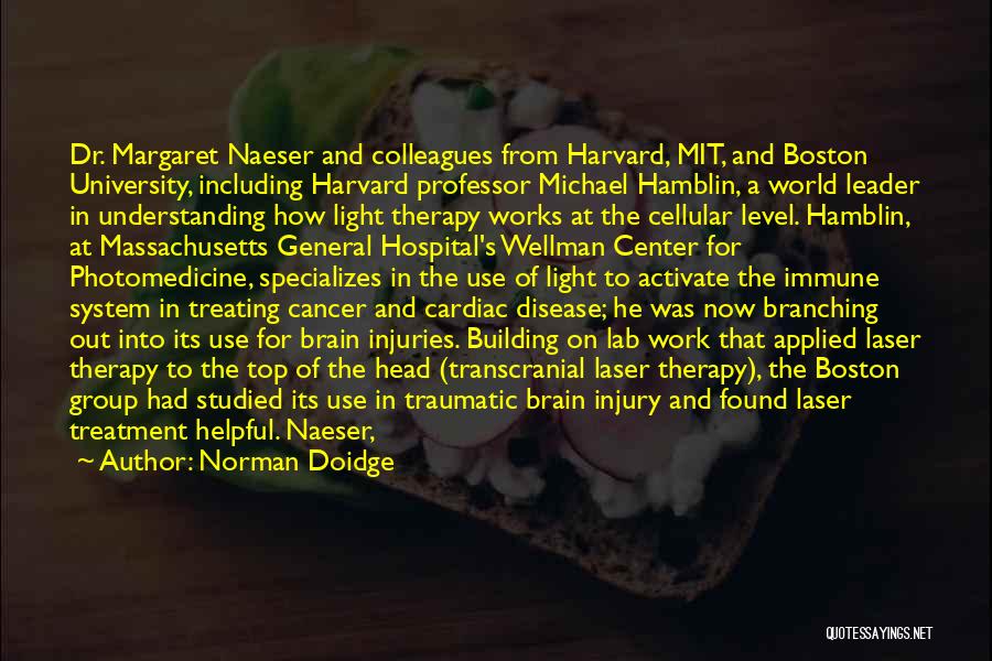 Norman Doidge Quotes: Dr. Margaret Naeser And Colleagues From Harvard, Mit, And Boston University, Including Harvard Professor Michael Hamblin, A World Leader In