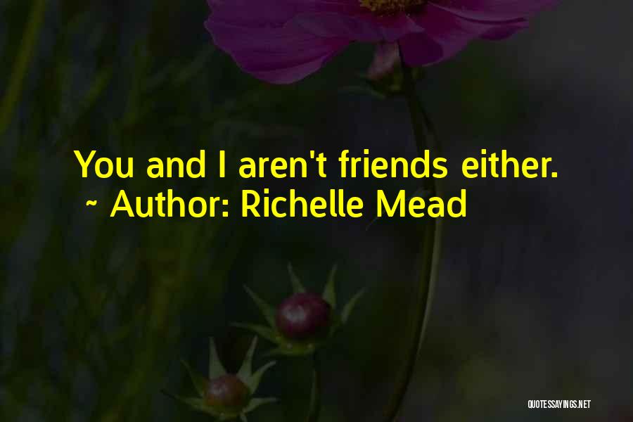 Richelle Mead Quotes: You And I Aren't Friends Either.