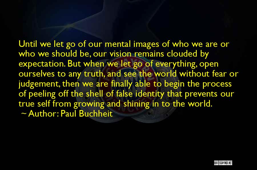 Paul Buchheit Quotes: Until We Let Go Of Our Mental Images Of Who We Are Or Who We Should Be, Our Vision Remains