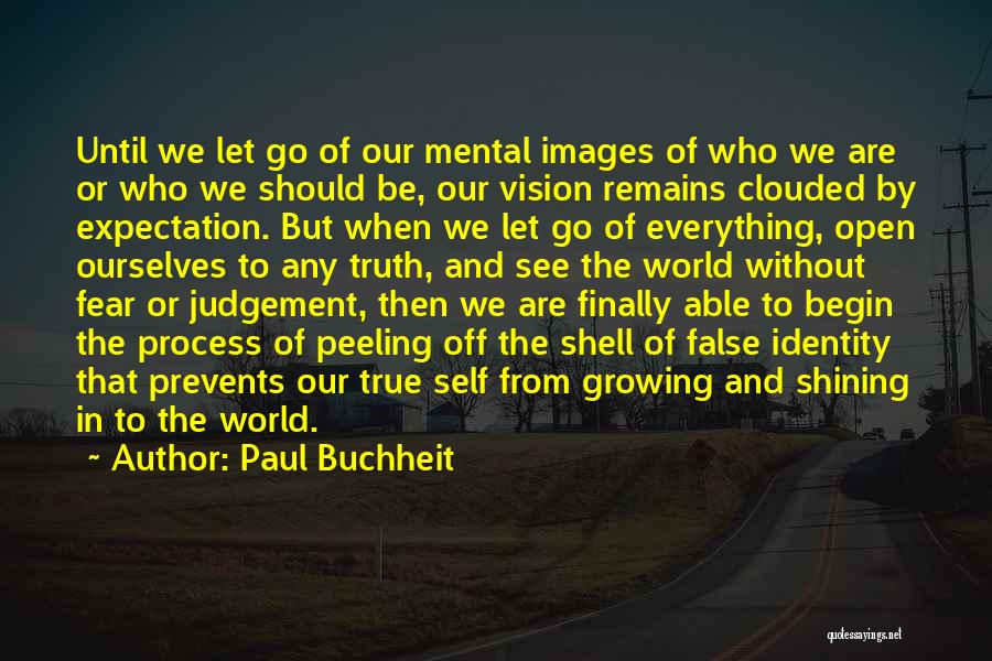 Paul Buchheit Quotes: Until We Let Go Of Our Mental Images Of Who We Are Or Who We Should Be, Our Vision Remains