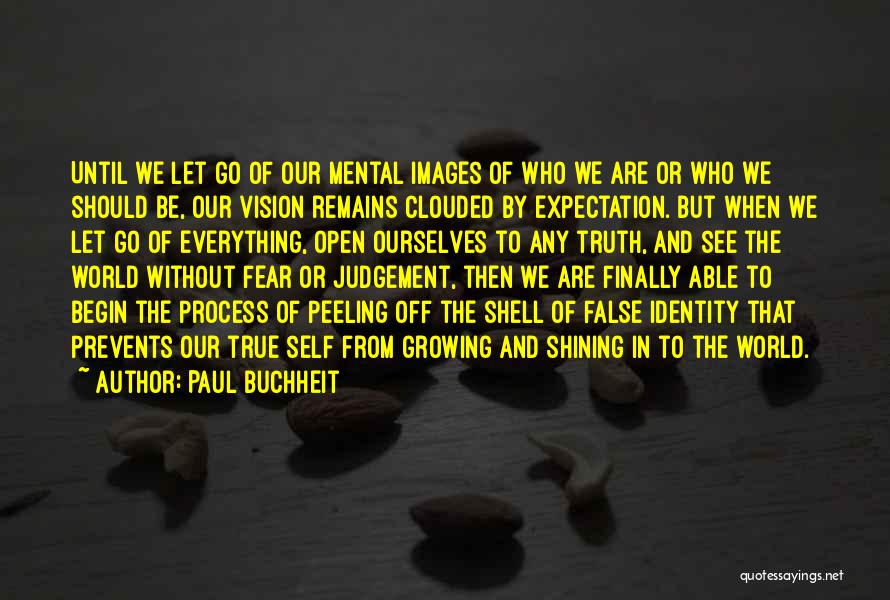 Paul Buchheit Quotes: Until We Let Go Of Our Mental Images Of Who We Are Or Who We Should Be, Our Vision Remains