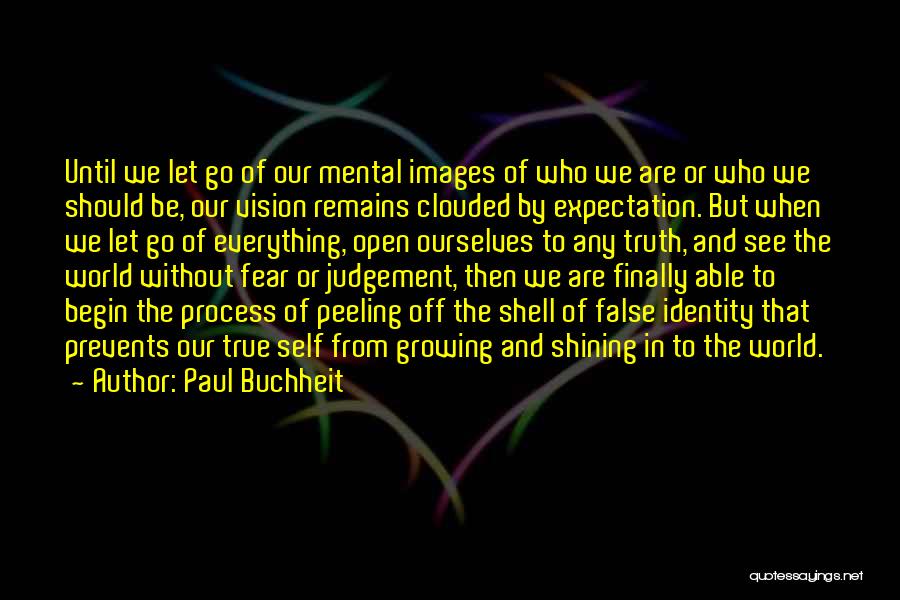 Paul Buchheit Quotes: Until We Let Go Of Our Mental Images Of Who We Are Or Who We Should Be, Our Vision Remains