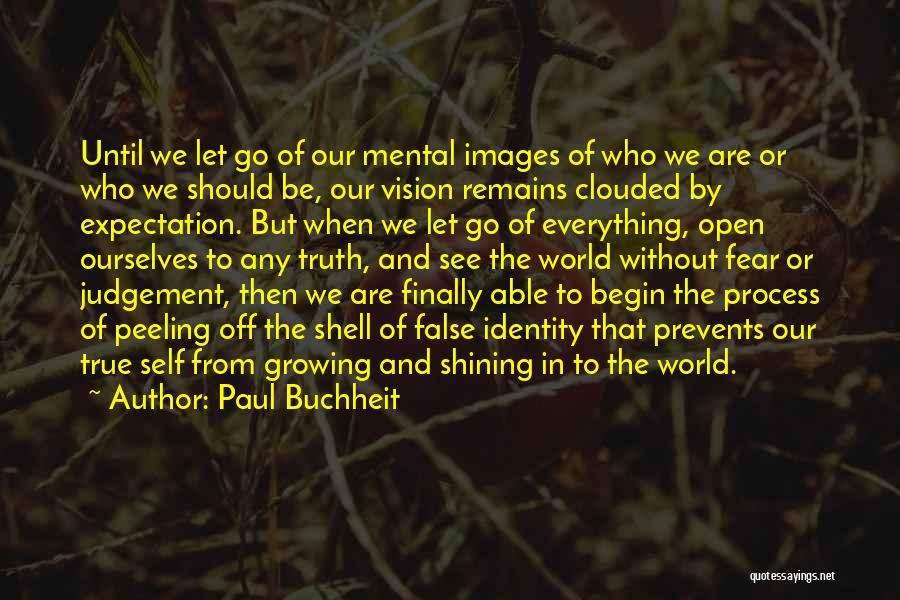 Paul Buchheit Quotes: Until We Let Go Of Our Mental Images Of Who We Are Or Who We Should Be, Our Vision Remains