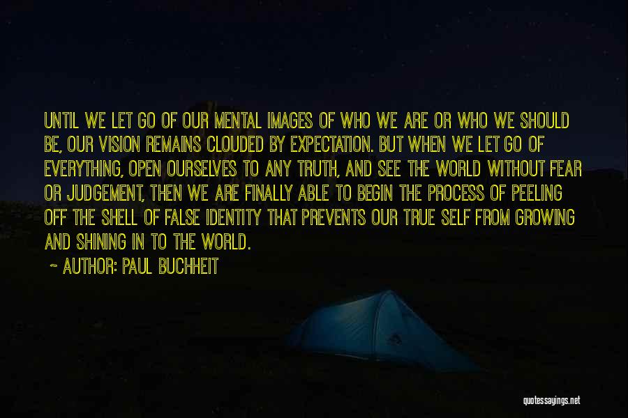 Paul Buchheit Quotes: Until We Let Go Of Our Mental Images Of Who We Are Or Who We Should Be, Our Vision Remains