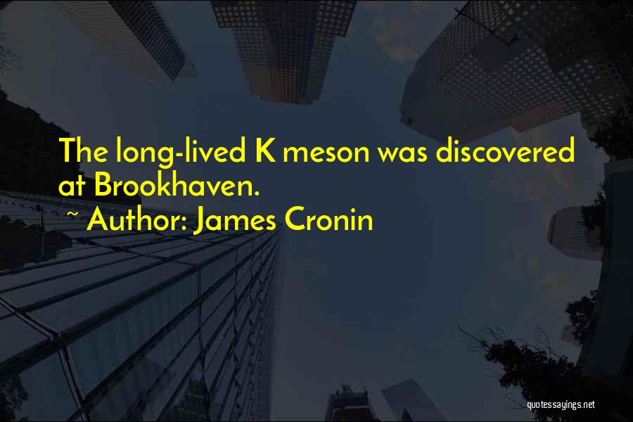 James Cronin Quotes: The Long-lived K Meson Was Discovered At Brookhaven.
