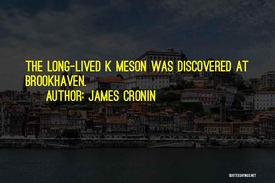 James Cronin Quotes: The Long-lived K Meson Was Discovered At Brookhaven.