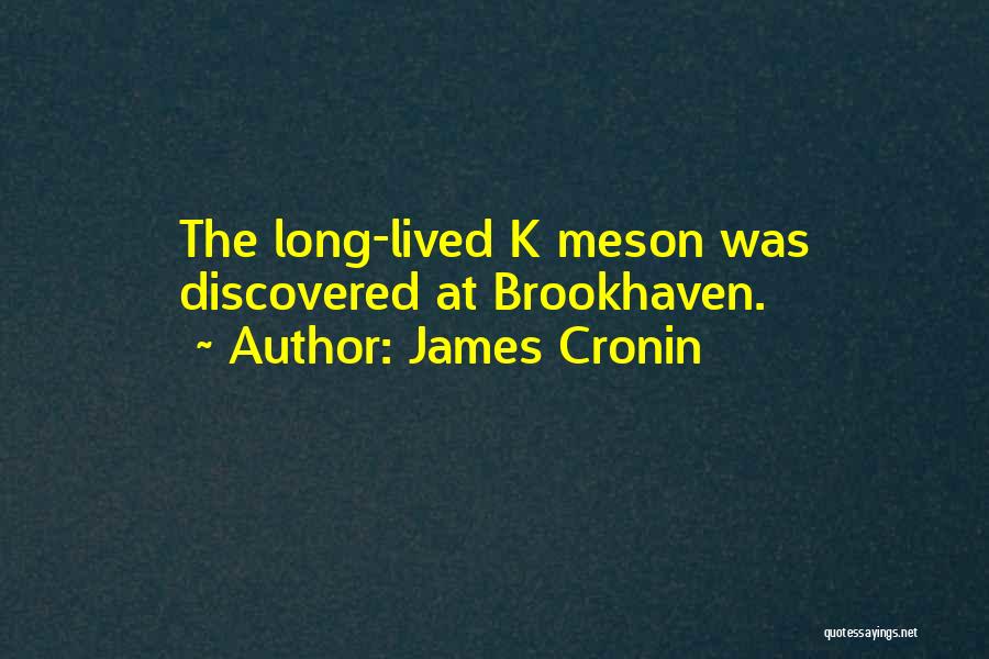 James Cronin Quotes: The Long-lived K Meson Was Discovered At Brookhaven.