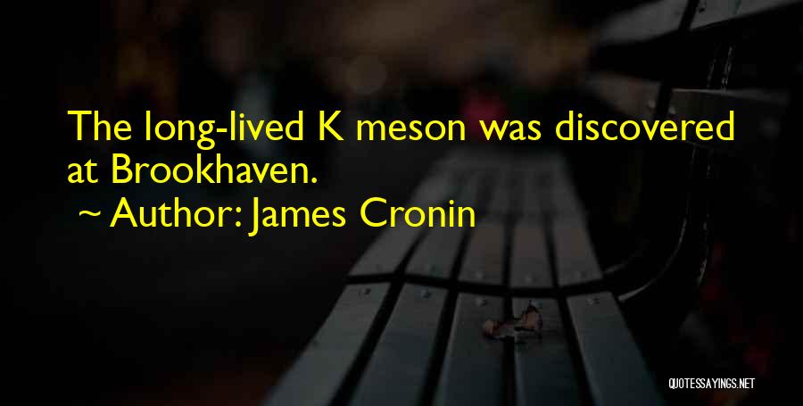 James Cronin Quotes: The Long-lived K Meson Was Discovered At Brookhaven.