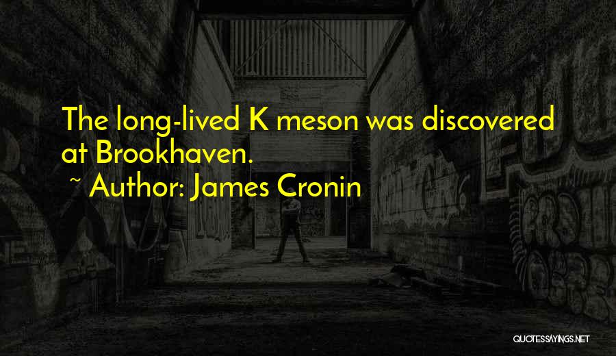 James Cronin Quotes: The Long-lived K Meson Was Discovered At Brookhaven.