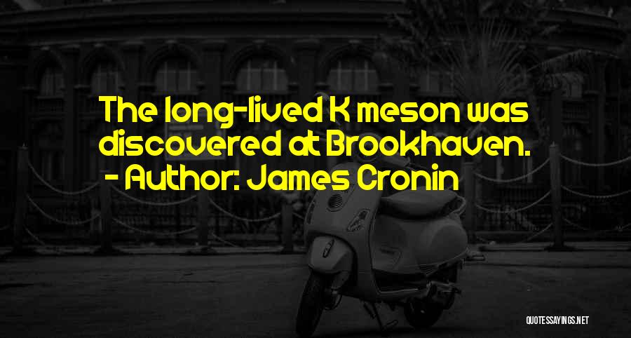 James Cronin Quotes: The Long-lived K Meson Was Discovered At Brookhaven.