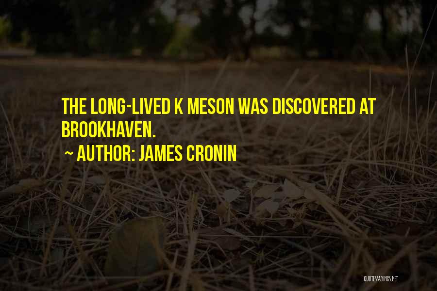 James Cronin Quotes: The Long-lived K Meson Was Discovered At Brookhaven.