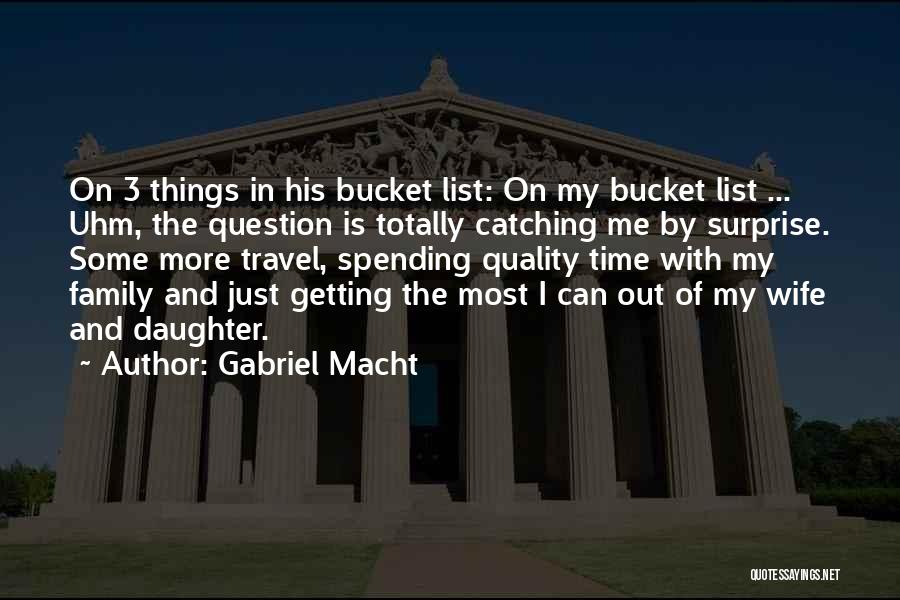 Gabriel Macht Quotes: On 3 Things In His Bucket List: On My Bucket List ... Uhm, The Question Is Totally Catching Me By