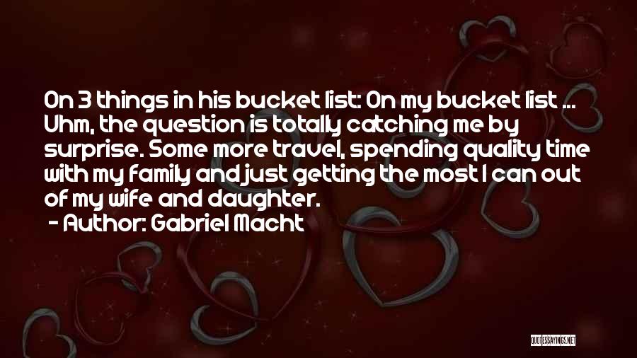 Gabriel Macht Quotes: On 3 Things In His Bucket List: On My Bucket List ... Uhm, The Question Is Totally Catching Me By