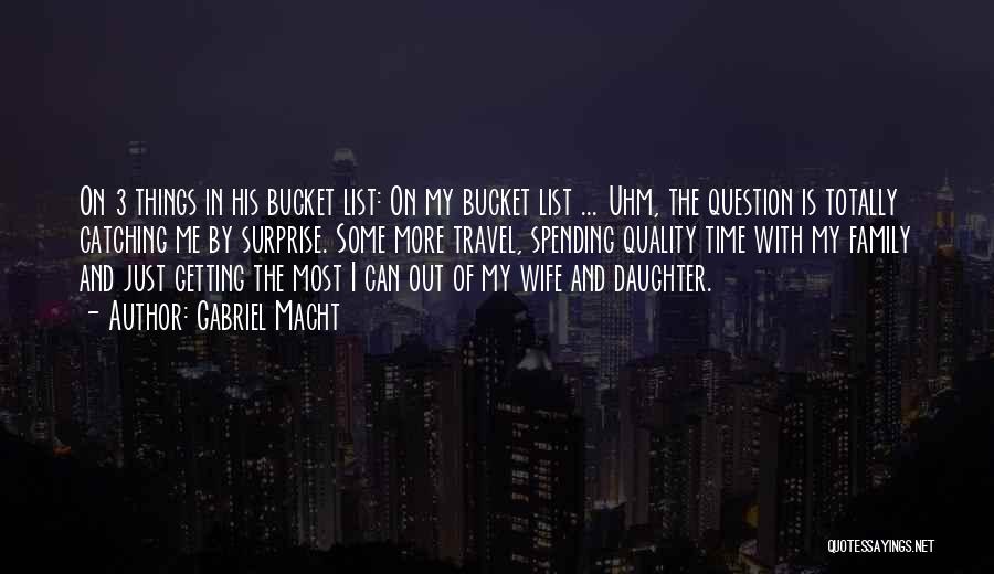 Gabriel Macht Quotes: On 3 Things In His Bucket List: On My Bucket List ... Uhm, The Question Is Totally Catching Me By