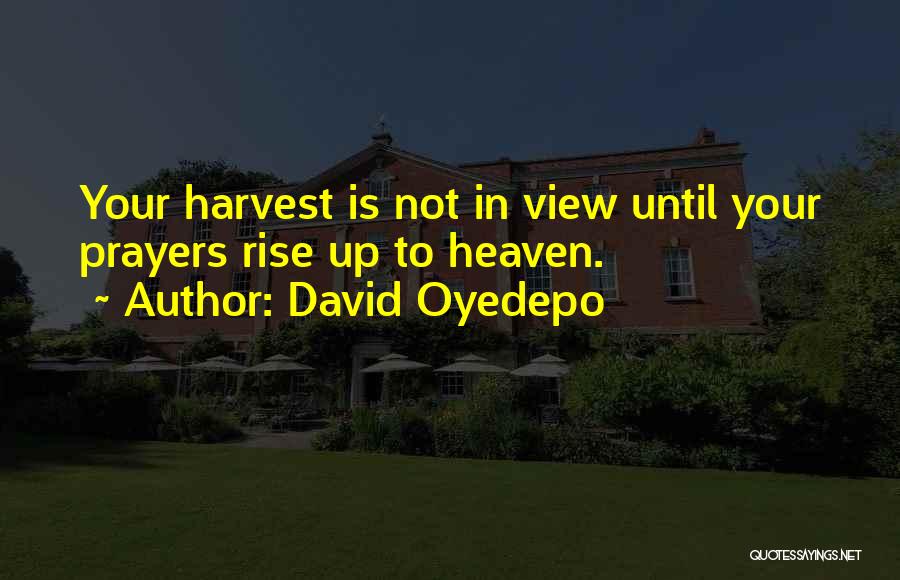 David Oyedepo Quotes: Your Harvest Is Not In View Until Your Prayers Rise Up To Heaven.