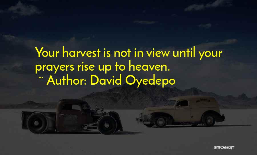 David Oyedepo Quotes: Your Harvest Is Not In View Until Your Prayers Rise Up To Heaven.