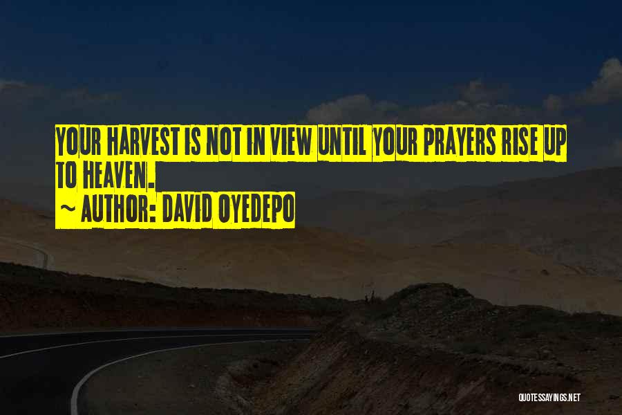 David Oyedepo Quotes: Your Harvest Is Not In View Until Your Prayers Rise Up To Heaven.