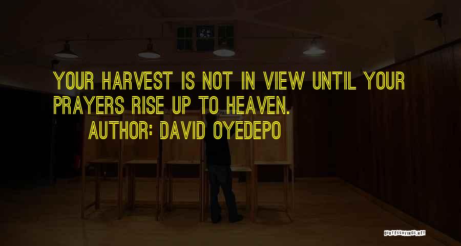 David Oyedepo Quotes: Your Harvest Is Not In View Until Your Prayers Rise Up To Heaven.