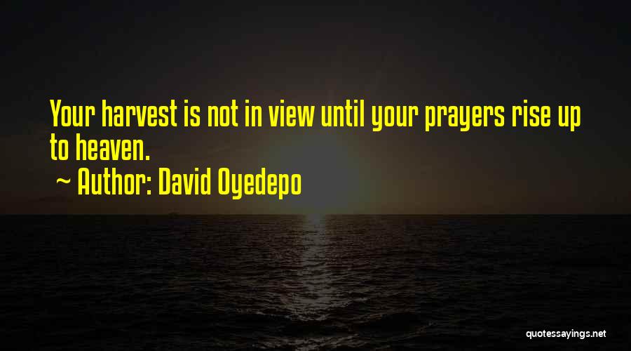 David Oyedepo Quotes: Your Harvest Is Not In View Until Your Prayers Rise Up To Heaven.