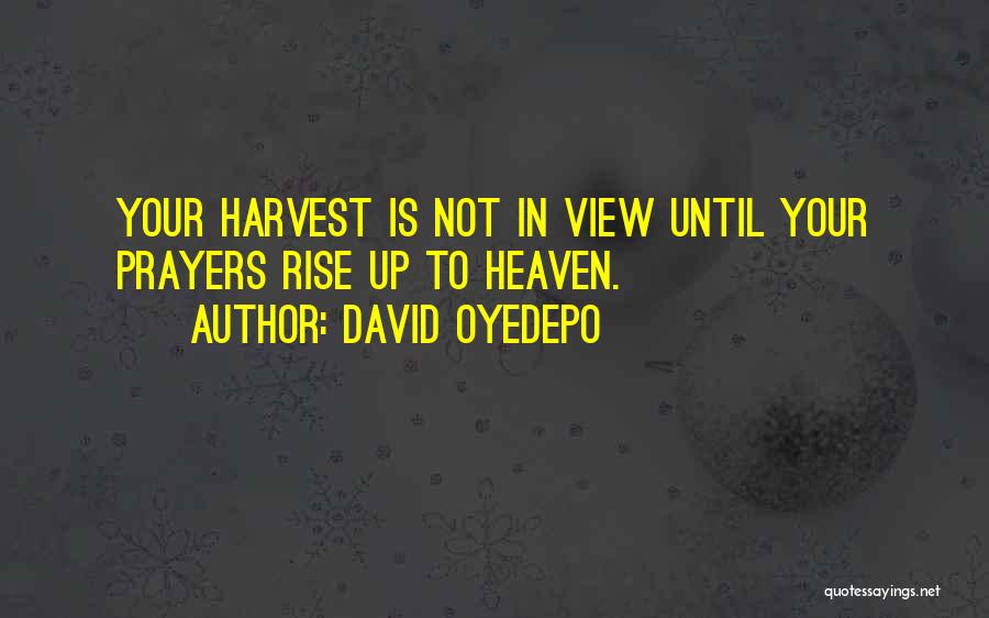 David Oyedepo Quotes: Your Harvest Is Not In View Until Your Prayers Rise Up To Heaven.