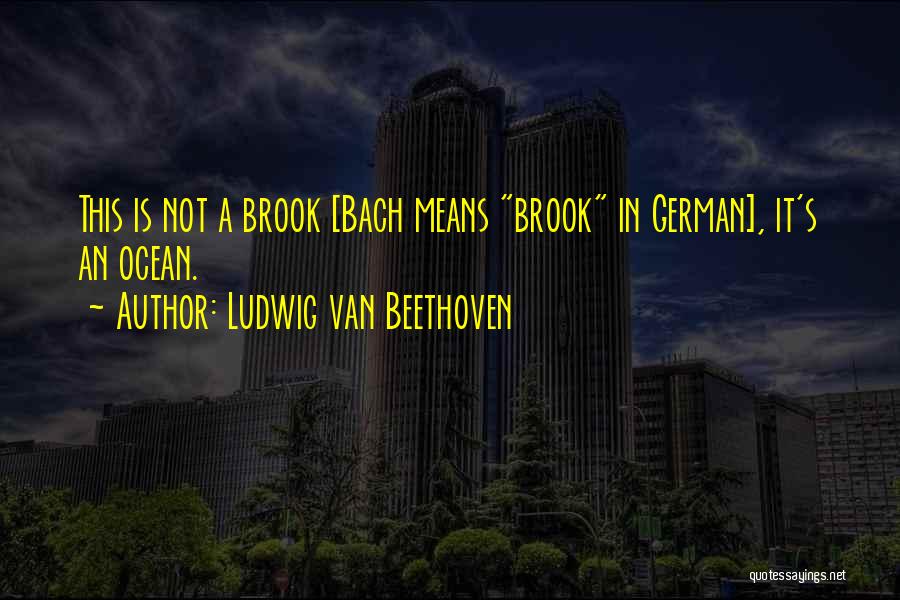 Ludwig Van Beethoven Quotes: This Is Not A Brook [bach Means Brook In German], It's An Ocean.