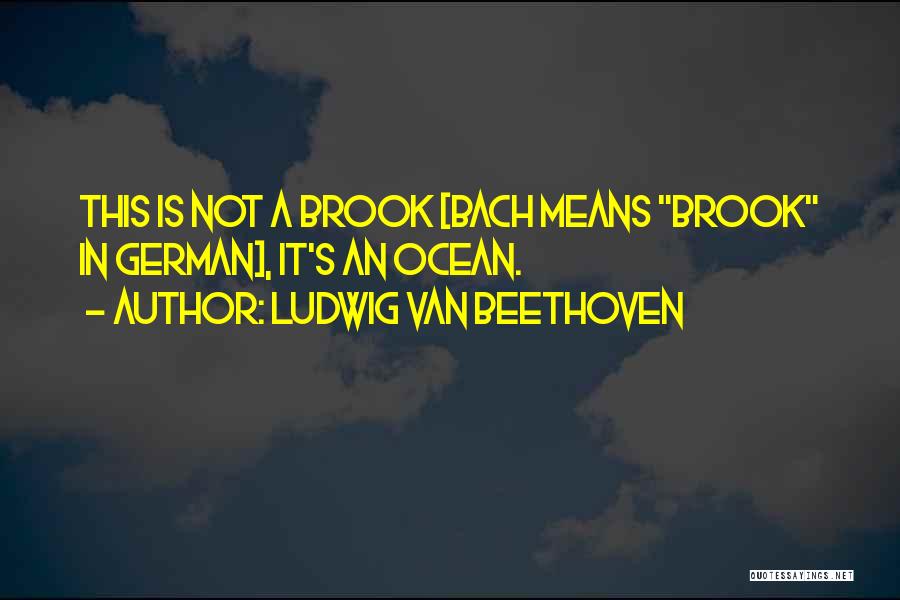 Ludwig Van Beethoven Quotes: This Is Not A Brook [bach Means Brook In German], It's An Ocean.