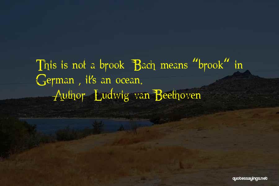 Ludwig Van Beethoven Quotes: This Is Not A Brook [bach Means Brook In German], It's An Ocean.