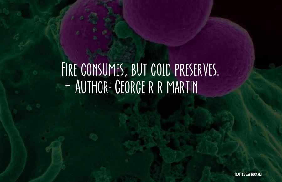 George R R Martin Quotes: Fire Consumes, But Cold Preserves.