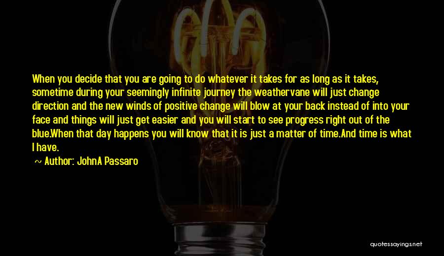 JohnA Passaro Quotes: When You Decide That You Are Going To Do Whatever It Takes For As Long As It Takes, Sometime During