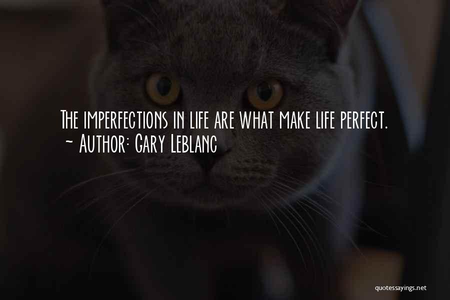 Gary Leblanc Quotes: The Imperfections In Life Are What Make Life Perfect.