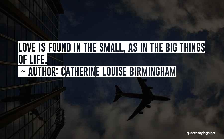 Catherine Louise Birmingham Quotes: Love Is Found In The Small, As In The Big Things Of Life.