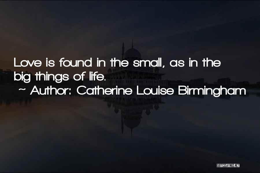 Catherine Louise Birmingham Quotes: Love Is Found In The Small, As In The Big Things Of Life.
