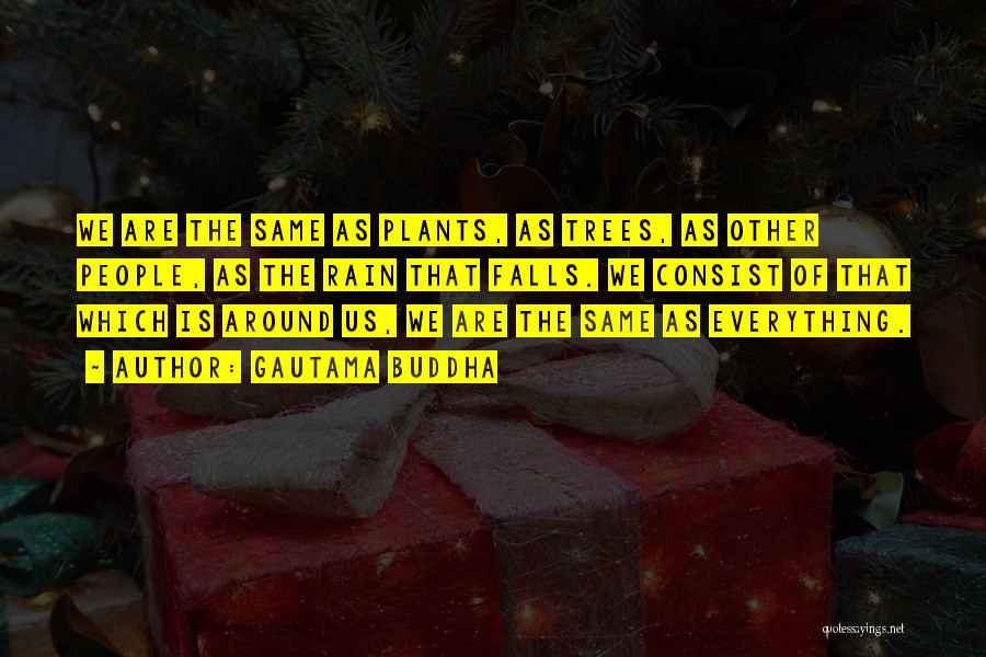 Gautama Buddha Quotes: We Are The Same As Plants, As Trees, As Other People, As The Rain That Falls. We Consist Of That
