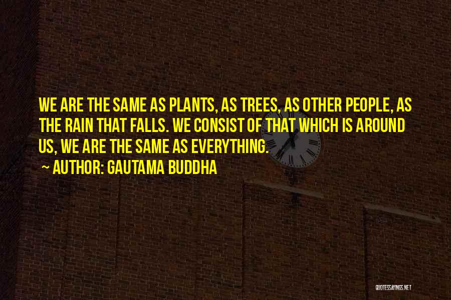 Gautama Buddha Quotes: We Are The Same As Plants, As Trees, As Other People, As The Rain That Falls. We Consist Of That